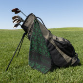 Abstraktes Schwarz-Grün-Muster Personalisiert Golfhandtuch (Gras)