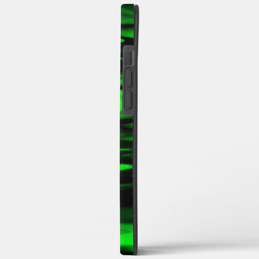 Abstraktes Schwarz-Grün-Zickzack Case-Mate iPhone Hülle (Rückseite / Links)