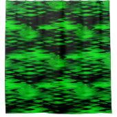 Abstraktes Schwarz-Grün-Zickzack Duschvorhang (Vorderseite)