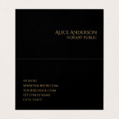 Abstraktes schwarz-grünes Gold Zwei-Falten Visitenkarten (Innenseite Aufgefaltet)