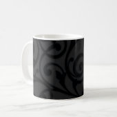 Abstraktes Schwarz-Muster mit eigenem Schwenken Kaffeetasse (Vorderseite Links)
