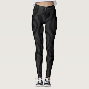 Abstraktes Schwarz-Muster mit eigenem Schwenken Leggings