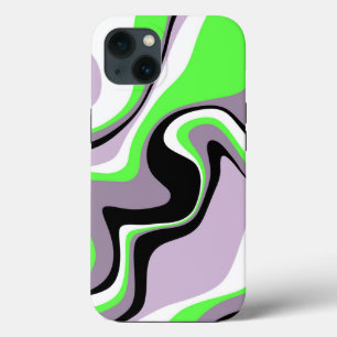 Abstraktes Schwarz-Neon-Grün-Fluid Case-Mate iPhone Hülle