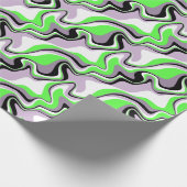 Abstraktes Schwarz-Neon-Grün-Fluid Geschenkpapier (Ecke)
