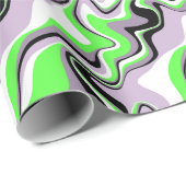 Abstraktes Schwarz-Neon-Grün-Fluid Geschenkpapier (Rolleneckpunkt)