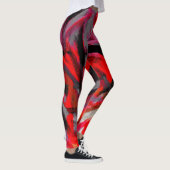 Abstraktes Schwarz-Rosa-Bild Nr. 3 Leggings (Rechts)