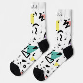 Abstraktes Schwarz-Rosa-Gelb Socken (Linkes Detail)