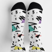 Abstraktes Schwarz-Rosa-Gelb Socken (Oben)