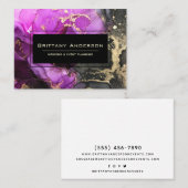 Abstraktes Schwarz-Rosa-Gold Visitenkarte (Vorne/Hinten)