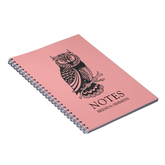 Abstraktes Schwarz/Rosa-Schüssel-Notebook Notizblock (Rechte Seite)
