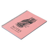 Abstraktes Schwarz/Rosa-Schüssel-Notebook Notizblock (Linke Seite)