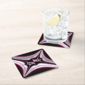 Abstraktes Schwarz-Rosa-Spiky-Fraktal Symmetrie Untersetzer (Vor Ort)