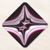 Abstraktes Schwarz-Rosa-Spiky-Fraktal Symmetrie Untersetzer (Vorderseite)