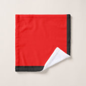 Abstraktes Schwarz-Rot-Muster Badhandtuch Set (Waschlappen)