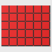 Abstraktes Schwarz-Rot-Muster Geschenkpapier (Flach)
