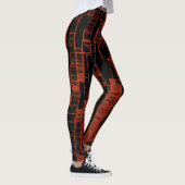 abstraktes Schwarz-Rot-Muster Leggings (Rechts)