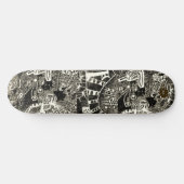 Abstraktes Schwarz-Sepia Skateboard (Horizontal)