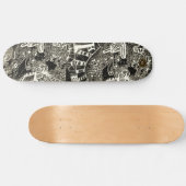 Abstraktes Schwarz-Sepia Skateboard (Horizontal)
