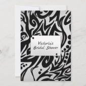 Abstraktes Schwarz-Silber-Brautparty Einladung (Rückseite)