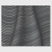 Abstraktes Schwarz-Silber-Design Geschenkpapier (Flach)