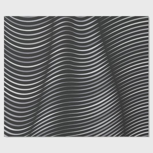 Abstraktes Schwarz-Silber-Design Geschenkpapier (Flach)