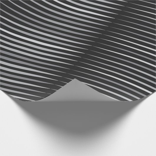 Abstraktes Schwarz-Silber-Design Geschenkpapier (Ecke)