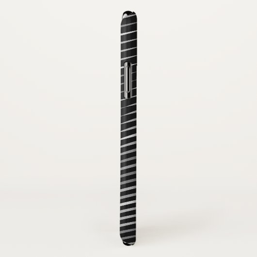 abstraktes Schwarz-Silber-Muster Case-Mate iPhone Hülle (Hinten/Rechts)