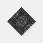 Abstraktes Schwarz-Silber-Muster Serviette (Ecke)