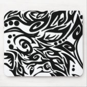 Abstraktes Schwarz Stammes- Mousepad (Vorne)