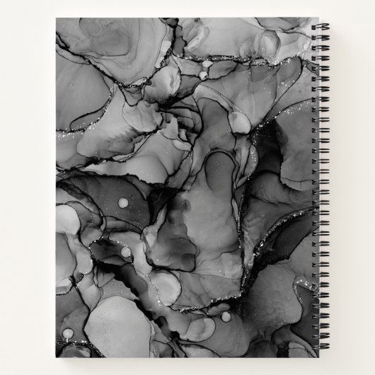 Abstraktes Schwarz-Tinte-Notebook Notizblock (Rückseite)