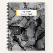 Abstraktes Schwarz-Tinte-Notebook Notizblock (Vorderseite)