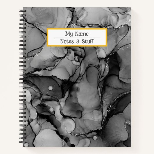 Abstraktes Schwarz-Tinte-Notebook Notizblock (Vorderseite)