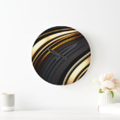 Abstraktes Schwarz und Gold Große Wanduhr (Zuhause)