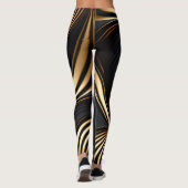 Abstraktes Schwarz und Gold Leggings (Rückseite)