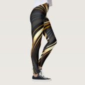 Abstraktes Schwarz und Gold Leggings (Rechts)