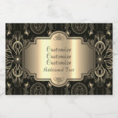Abstraktes Schwarz und Gold Schaumweinetikett (Einzelnes Label)