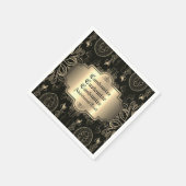 Abstraktes Schwarz und Gold Serviette (Ecke)