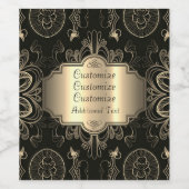 Abstraktes Schwarz und Gold Weinetikett (Einzelnes Label)