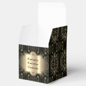 Abstraktes Schwarz und Goldwürfel Geschenkschachtel (Geöffnet)