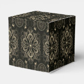 Abstraktes Schwarz und Goldwürfel Geschenkschachtel (Rückseite)