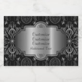 Abstraktes Schwarz und Silber Schaumweinetikett (Einzelnes Label)