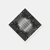 Abstraktes Schwarz und Silber Serviette (Ecke)