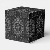 Abstraktes Schwarz und Silberwürfel Geschenkschachtel (Rückseite)