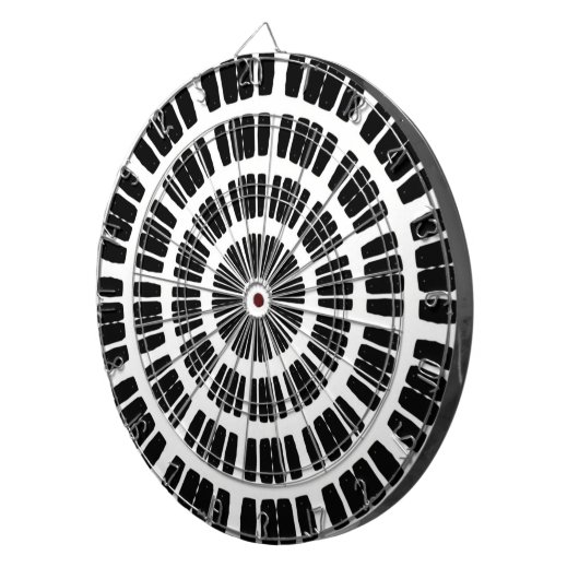 Abstraktes Schwarz/Weiß-anspruchsvolles optisches  Dartscheibe (Vorderseite rechts)