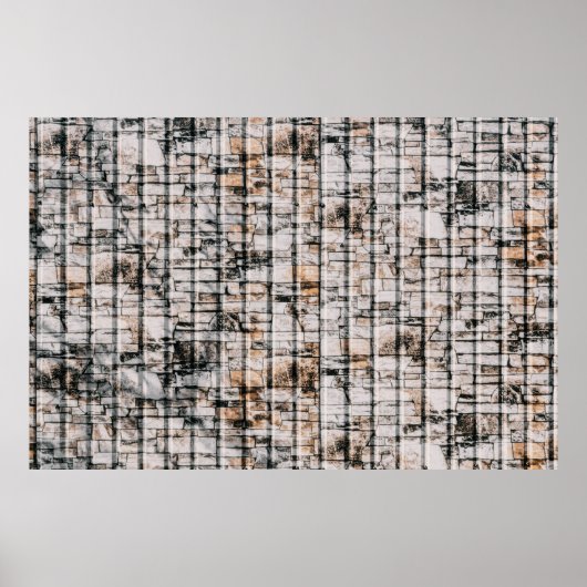 Abstraktes Schwarz-Weiß-Bild Poster (Vorne)