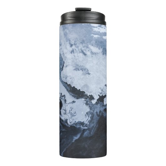 Abstraktes Schwarz-Weiß-Bild Thermosbecher (Vorderseite)