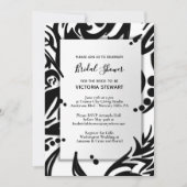 Abstraktes Schwarz-Weiß-Brautparty Einladung (Vorderseite)