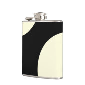 Abstraktes Schwarz-Weiß-Design Flachmann (Links)