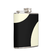 Abstraktes Schwarz-Weiß-Design Flachmann (Rechts)