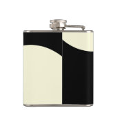 Abstraktes Schwarz-Weiß-Design Flachmann (Rückseite)